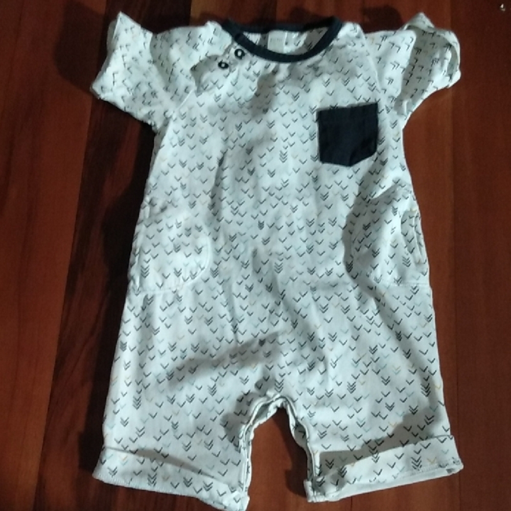 Baby Boys Petit lem 9 Months Roll-Over Short Sleeves & Bottom Romper